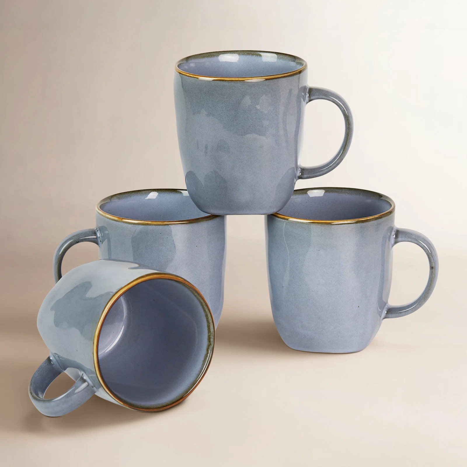 Leny 13oz Square Stoneware Coffee Mug (Set of 4) | Wayfair North America