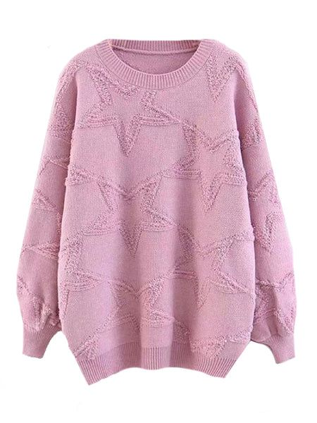 'Glissie' Star Patterned Crewneck Sweater (3 Colors) | Goodnight Macaroon