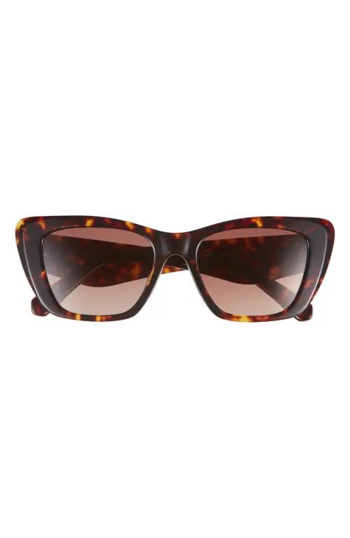 Tory Burch 52mm Polarized Cat Eye Sunglasses in Dark Tortoise /Brown Polar at Nordstrom | Nordstrom
