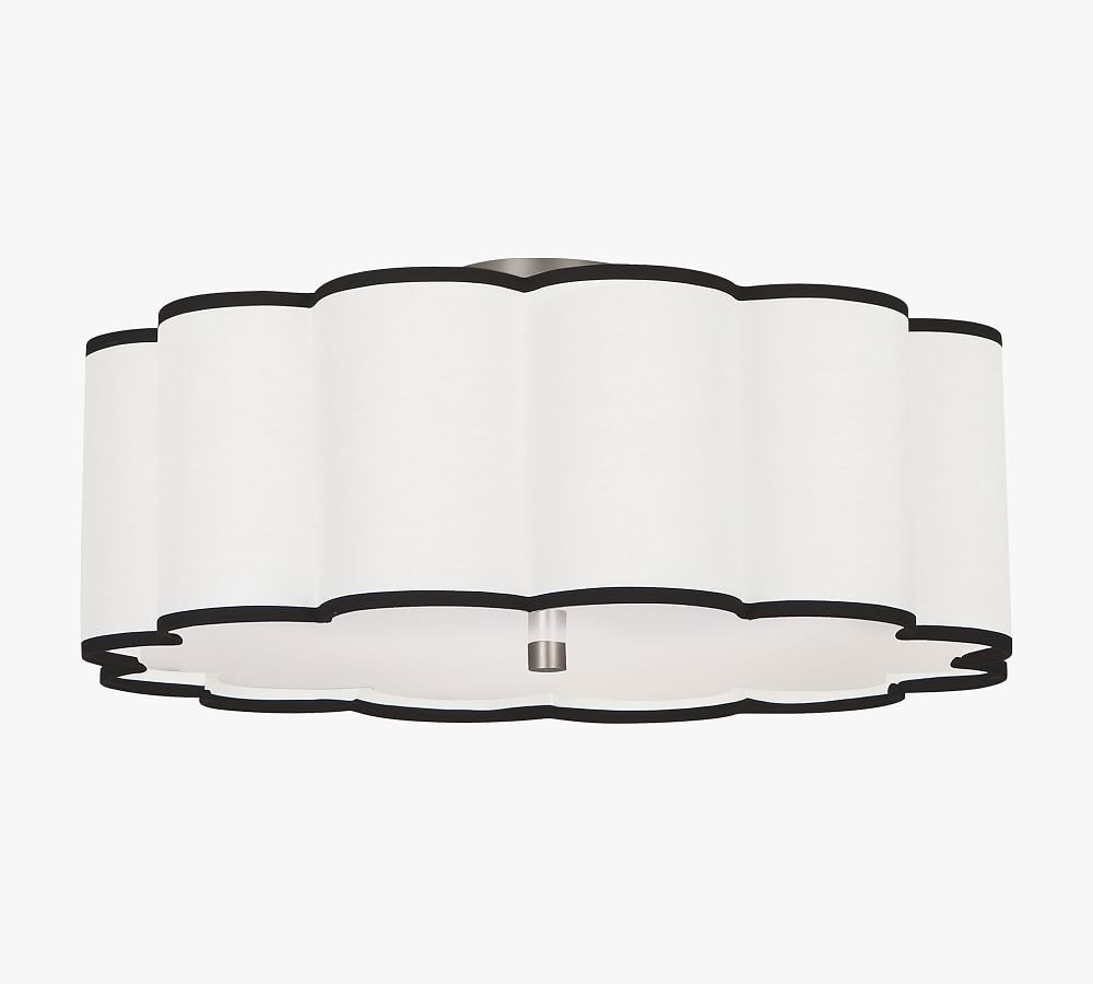 Tess Scalloped Flush Mount, 24", Blackened Antique Nickel | Pottery Barn (US)