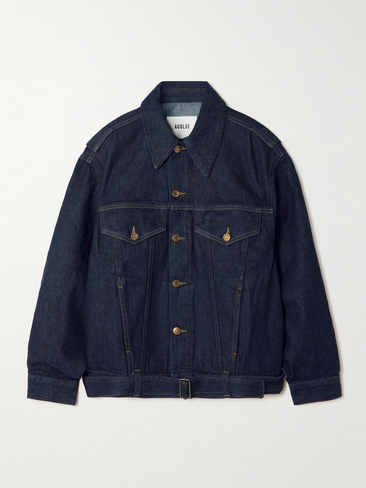 AGOLDE - Merritt Belted Denim Jacket - Blue | NET-A-PORTER (US)