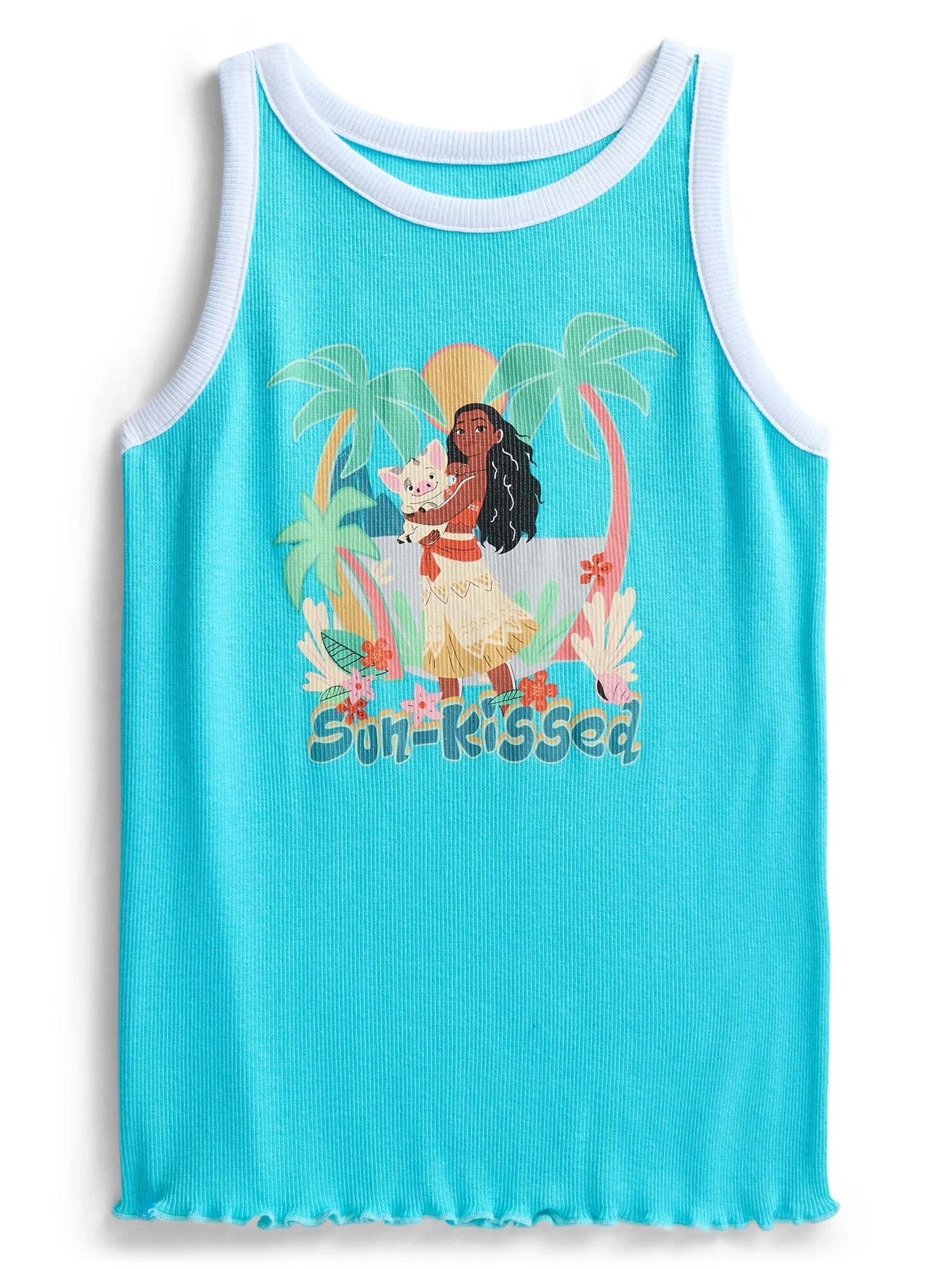 Disney Moana Girls Sunkissed Ringer Graphic Tank Top, Sizes 4-16 - Walmart.com | Walmart (US)