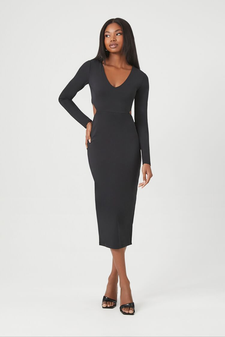 Cutout Long-Sleeve Midi Dress | Forever 21 | Forever 21 (US)