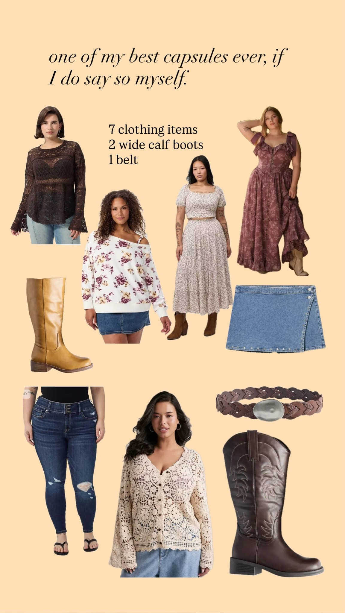 The perfect plus size fall capsule wardrobe - with extra wide calf boots! Everything fit me true to size

#LTKPlusSize