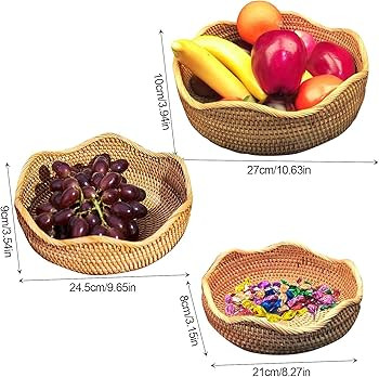 porção pão - Cestas pão vime para servir - armazenamento vime para frutas e vegetais pão - a... | Amazon (BR)