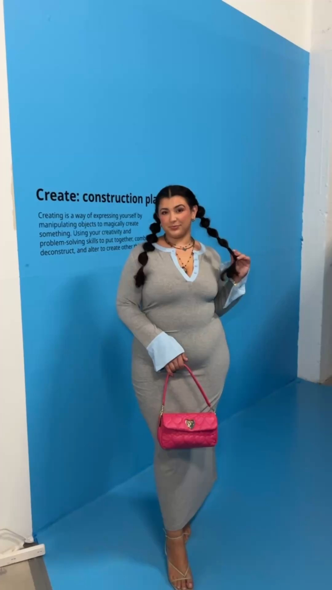 ✨ Soft girl meets glam in my new favorite plus size fitted dress moment 💕 This curve-hugging midi dress is giving cozy, snatched, and chic all at once—perfect for city days, dinner dates, museum strolls, or elevated everyday errands. Styled with statement layered necklaces, a hot pink shoulder bag for a pop of color, and smooth seamless shapewear for that flawless fit.

If you’re looking for plus size outfit inspo, curvy fashion essentials, hourglass-friendly dresses, or comfy but sexy fall outfits, this look is a MUST. Everything is true to size, size inclusive, and curve approved 🤍

💗 Shop my exact plus size dress, accessories, shapewear, and pink handbag all linked here!
#plussizefashion #curvyoutfit #ltkplussize #bodyconfidentstyle #plussizeootd #fallfashioncurvy #midsizefashion #curvyfashioninspo #glamcasuallook 

#LTKootd #LTKPlusSize #LTKMidsize