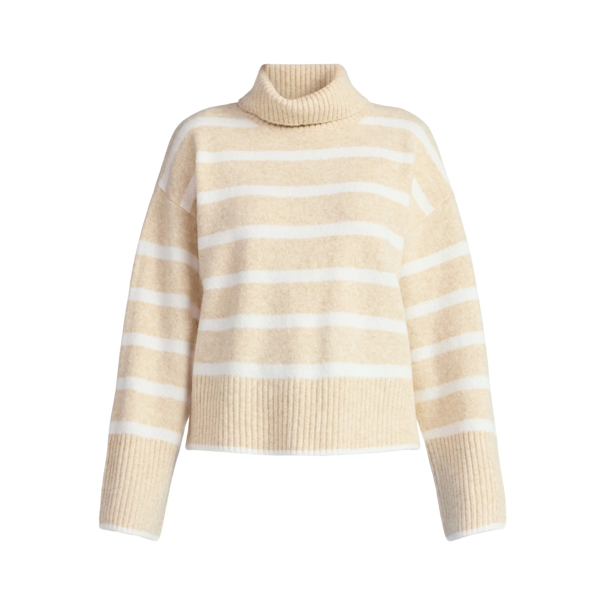 Time and Tru Women's Chunky Turtleneck Pullover Sweater with Long Sleeves, Mid-weight, Sizes XS-X... | Walmart (US)