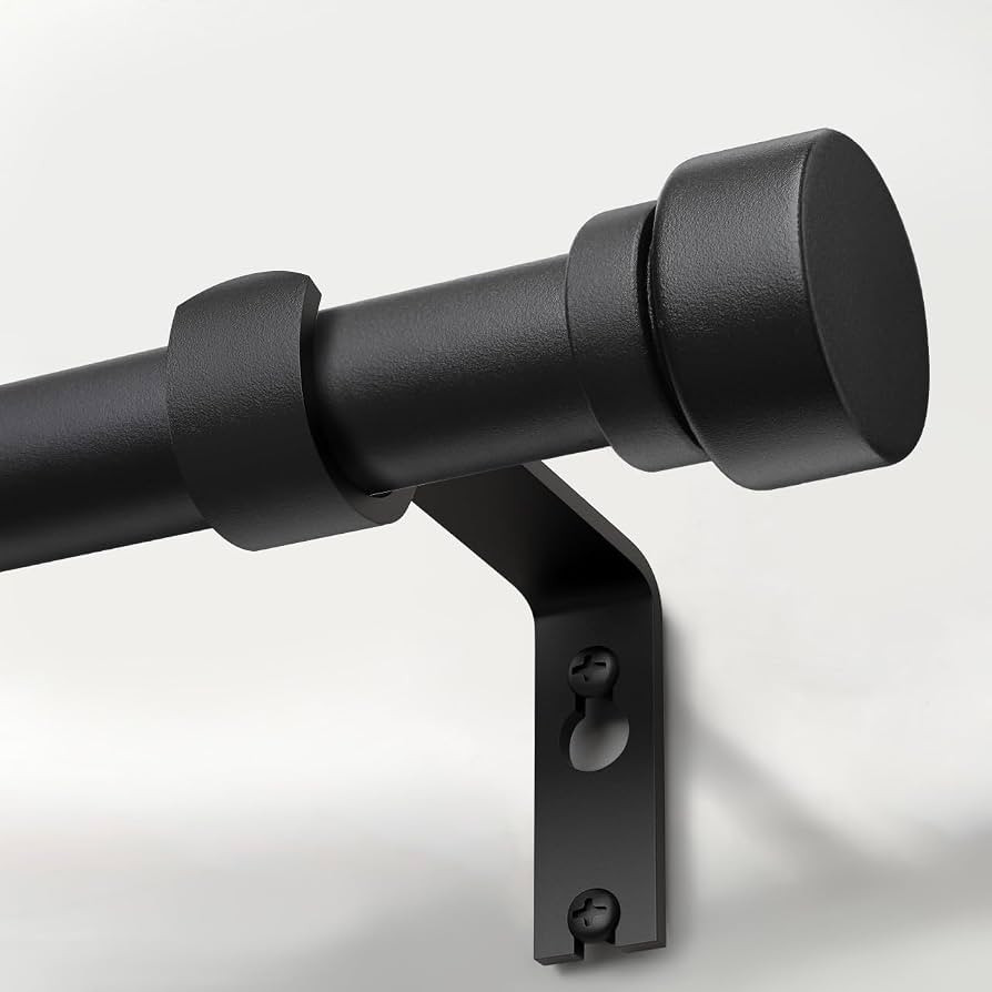 Lootkell Modern Matte Black Curtain Rods for Windows 72 to 144 Adjustable Length Heavy Duty 1" Di... | Amazon (US)