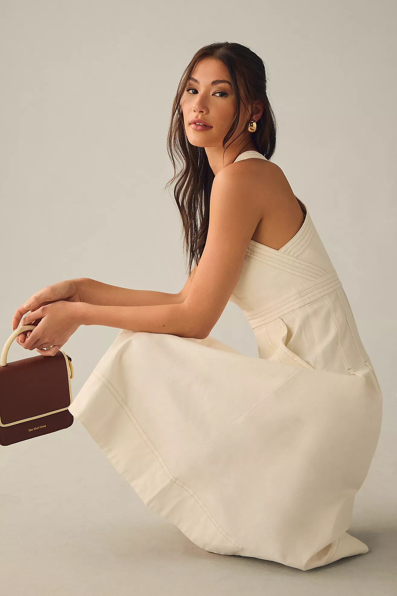 Pilcro Cross-Back Apron Pleated Dress | Anthropologie (US)