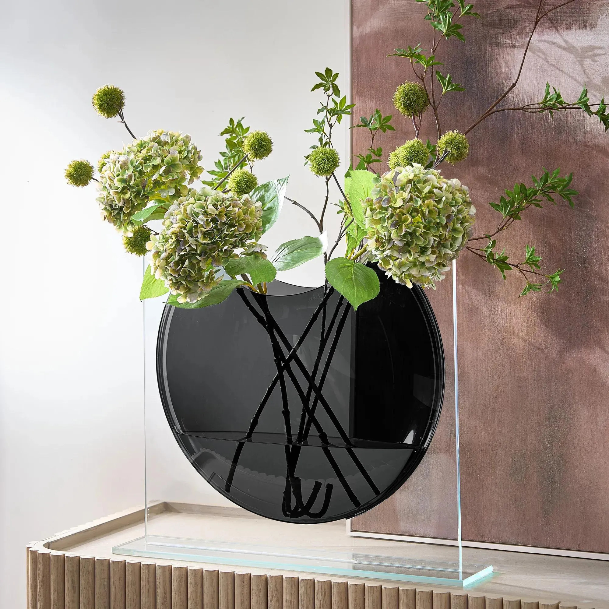 Ellipse Vase | Charcoal Clear | Décor | Z Gallerie | 24"W x 5.25"D x 20"H | Glass | Z Gallerie