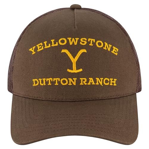 Yellowstone Trucker Hat, Mesh Adjustable Snapback Baseball Cap with Curved Brim, Navy, One Size a... | Amazon (US)