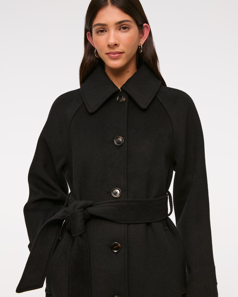 Wool-Blend Belted Coat | Abercrombie & Fitch (US)