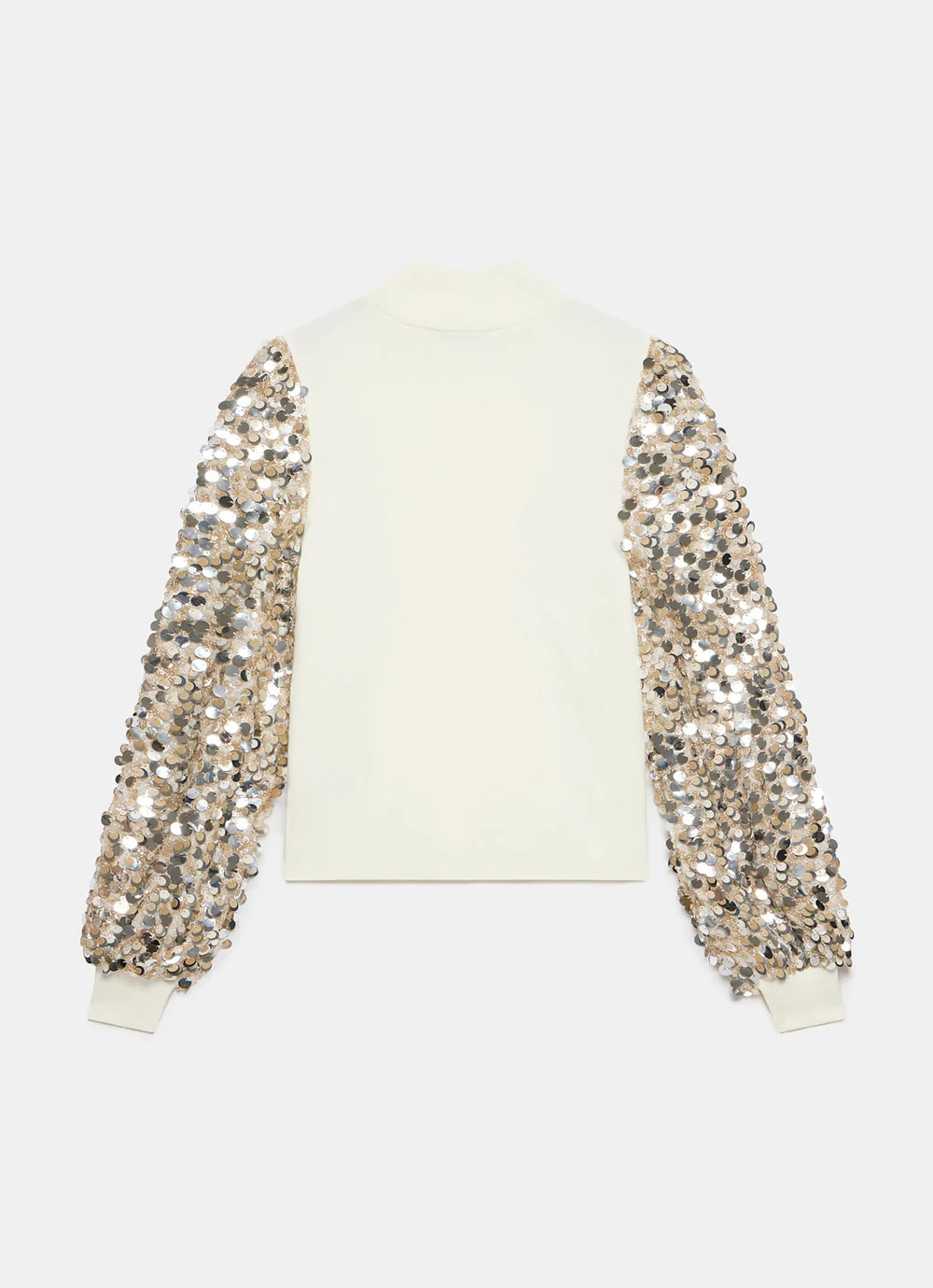 Cream Sequin Sleeve Jumper | Mint Velvet