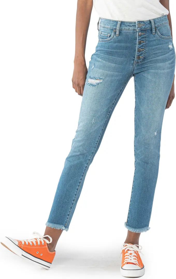 KUT from the Kloth Reese Fab Ab Button Fly High Waist Straight Leg Jeans | Nordstrom | Nordstrom
