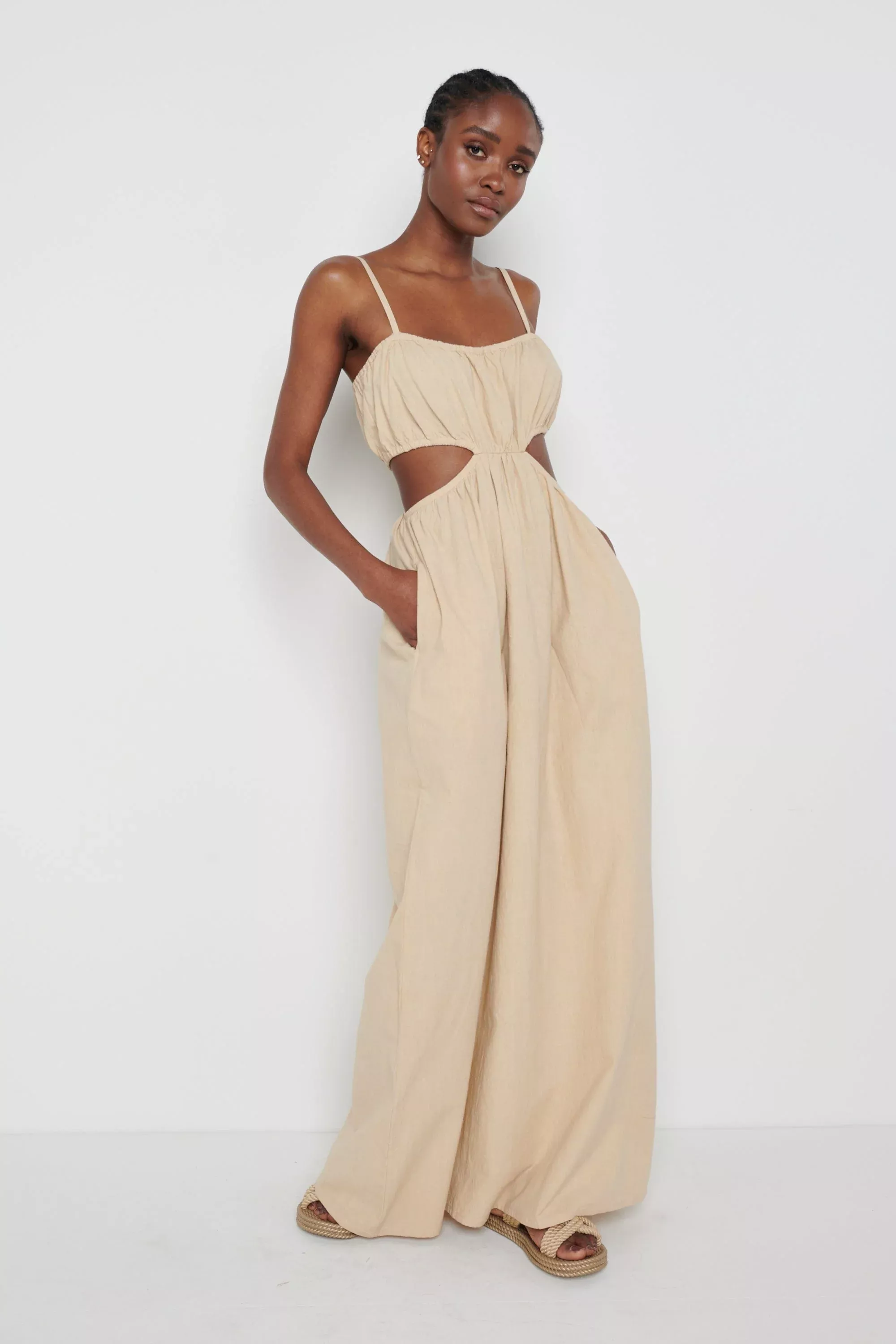 Artie Cut Out Cami Dress - Beige curated on LTK