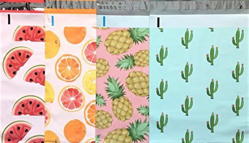 Designer Poly Mailers 10x13 : Watermelon, Citrus, Pink Pineapple, Mint Cactus; Printed Self Seali... | Amazon (US)