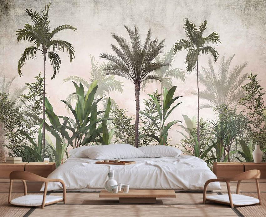 Tropical Greenery and Leaves Mural, Large Art Backdrop Wallpaper, Sofa Backdrop and TV Backdrop W... | Amazon (US)