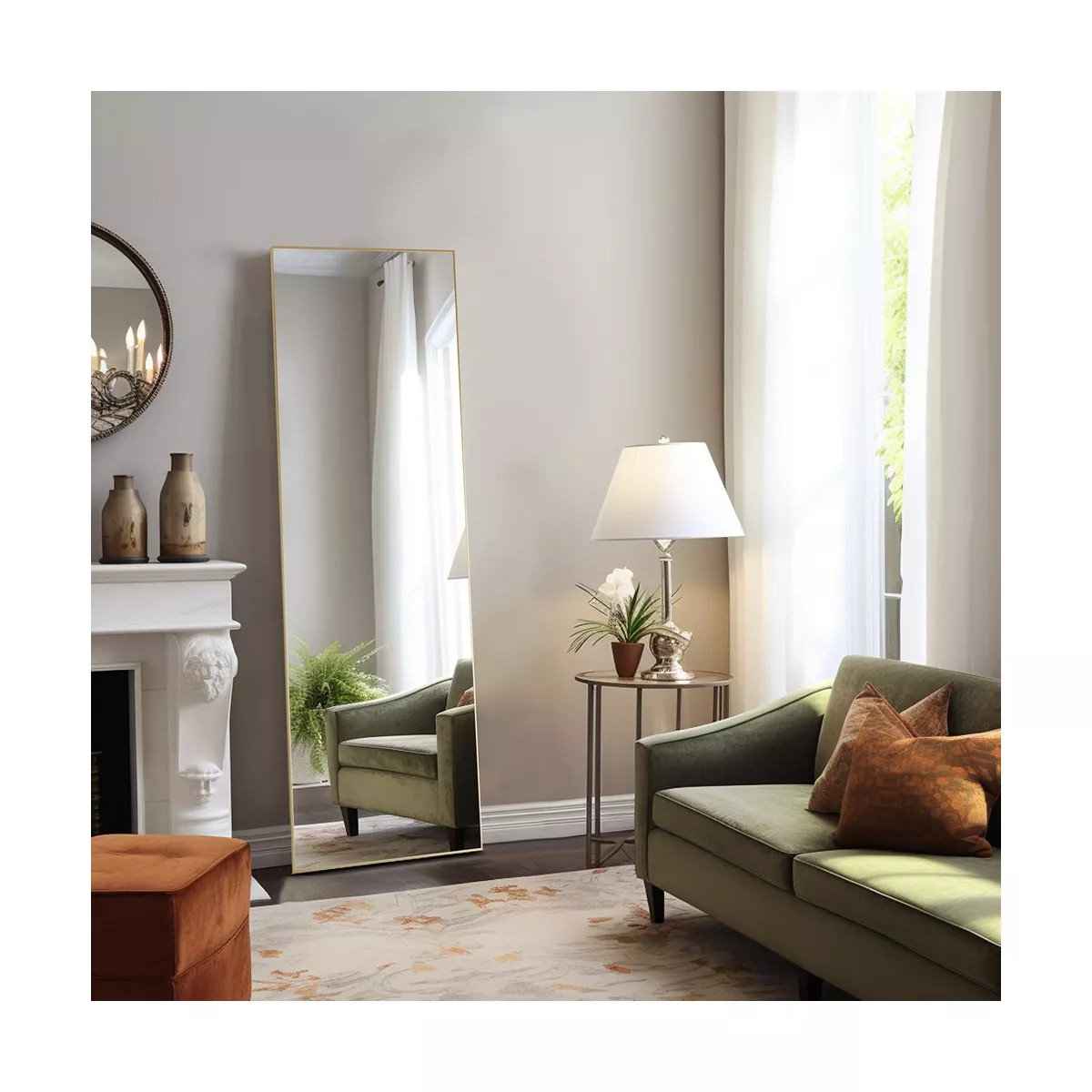 DOMETOUR Body Dressing Mirror Standing Rectangle Floor Mirrors, Wall-Mounted Mirror | Target