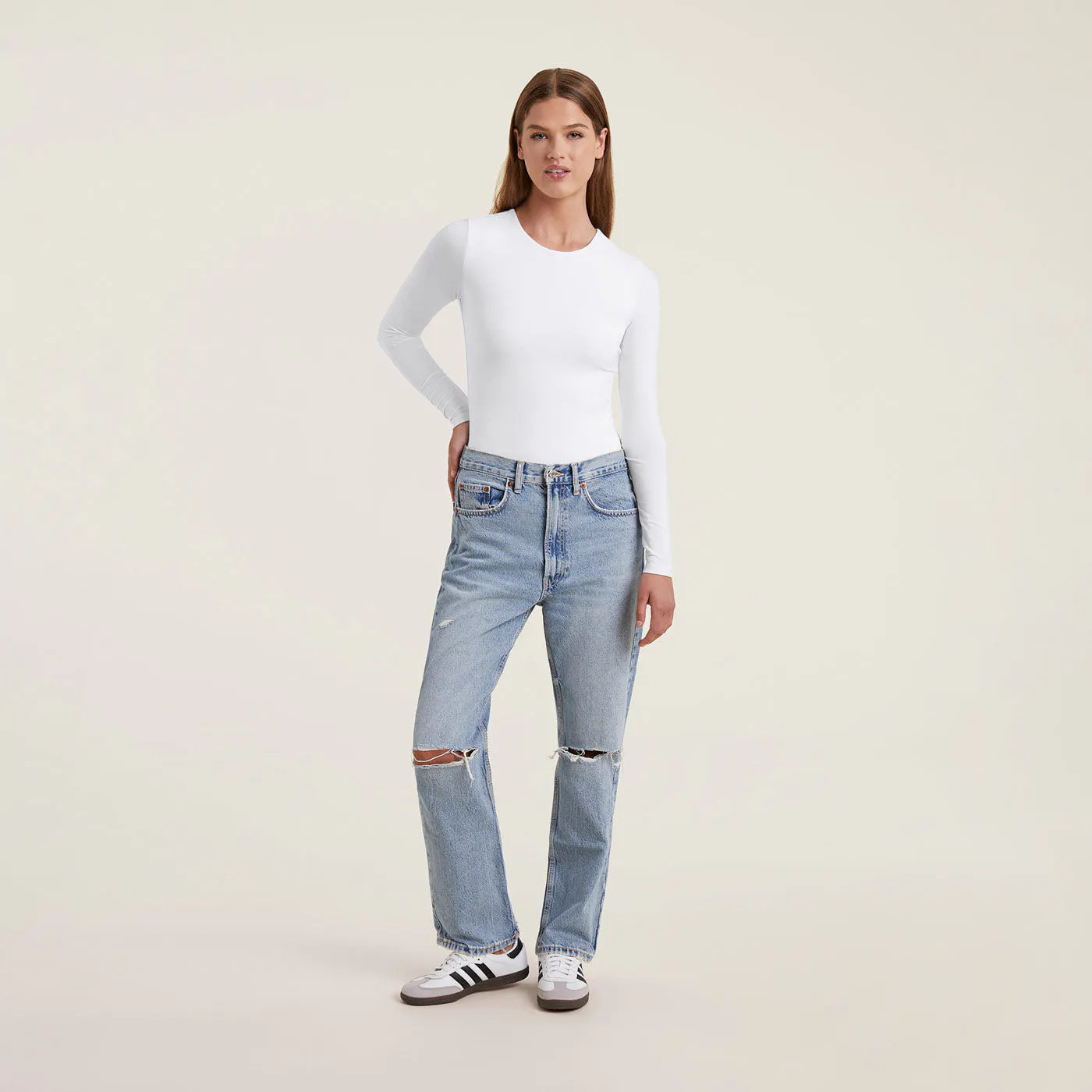 Cotton Crewneck Bodysuit | nuuds