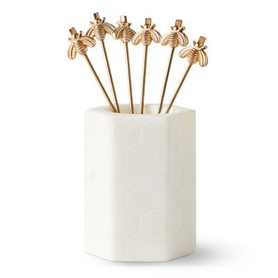 Marble & Brass Bee Cocktail Picks | Williams-Sonoma