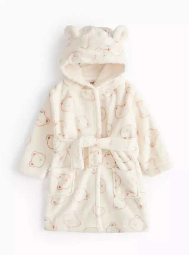 Unisex Cream Bear Dressing Gown 6-9 months | Tu Clothing