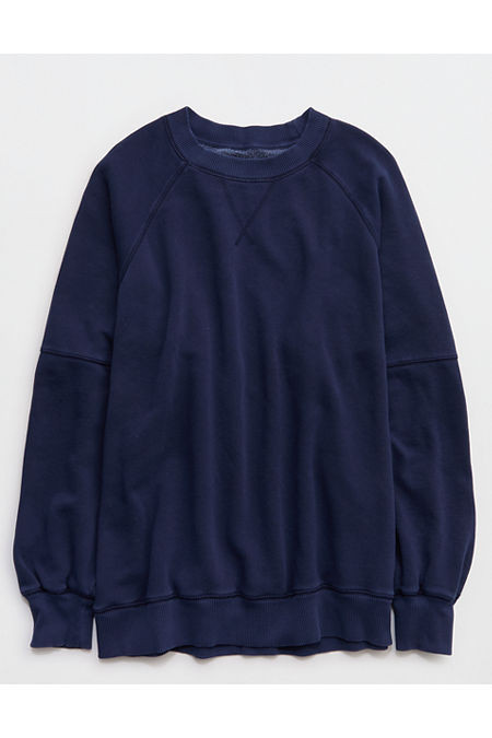 Aerie Go-To Boyfriend Sweatshirt Women's Navy XXS | Aerie