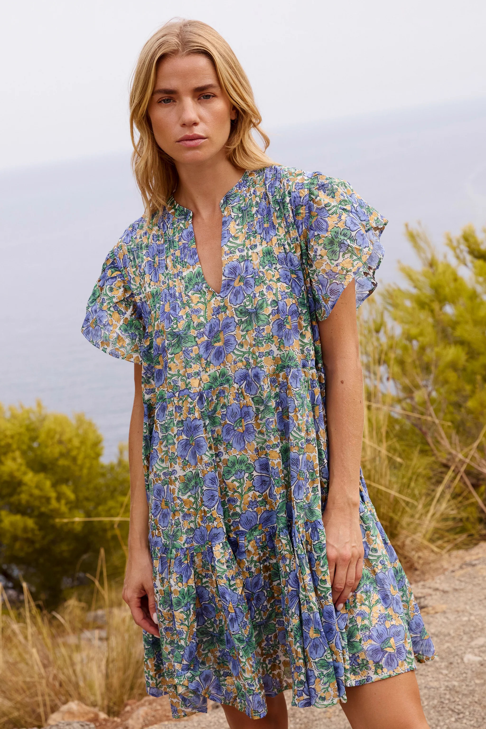 Ivy Dress- Matera Blue | Oliphant Design