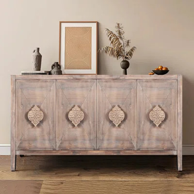 Accent Cabinet, Sideboard, Four-Door Cabinet For Living Room Kitchen, Accent Storage Cabinet For Indoor | Wayfair North America
