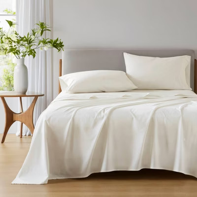 510 Design Full Cotton 144 Thread Count 100% Cotton Solid Sheet Set Ivory | Target