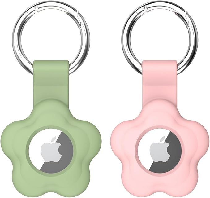 Flower Keychain Holder Compatible with Air Tag, Soft Silicone Tracker Case with Anti-Loss Key Rin... | Amazon (US)