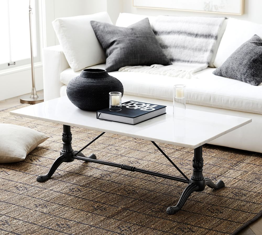 Rae 54" Rectangular Marble Coffee Table | Pottery Barn (US)