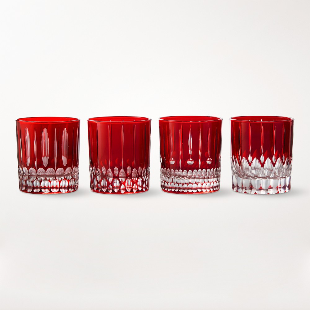 Wilshire Jewel Cut Double Old-Fashioned Glasses, Set of 4 | Williams-Sonoma