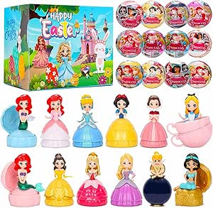 Princess Prefilled Easter Eggs with Toys - 12Pcs Easter Basket Stuffers Gifts in Surprise Eggs, E... | Amazon (US)