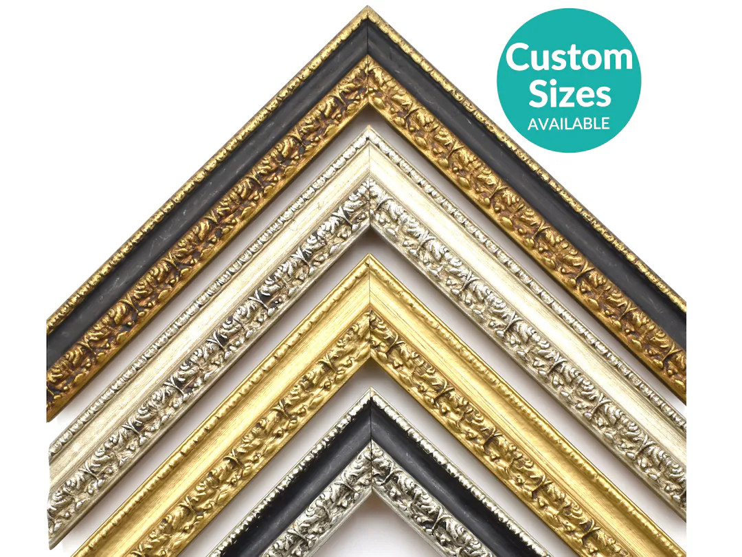 Spanish Antique Picture Frame, Victorian Ornate Decorative Custom Frames for Wall Art, Gold Silve... | Etsy (US)