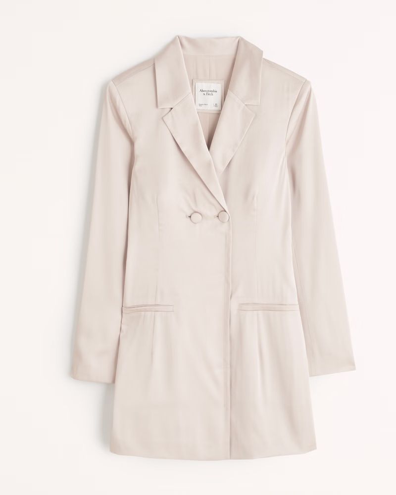 Women's Satin Blazer Mini Dress | Women's New Arrivals | Abercrombie.com | Abercrombie & Fitch (US)