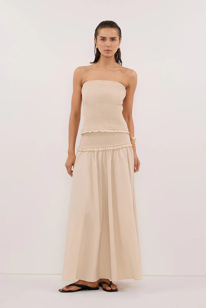 EDIE STONE STRAPLESS POPLIN TOP | DISSH