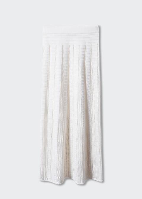 Knitted skirt with openwork details | MANGO (UK)