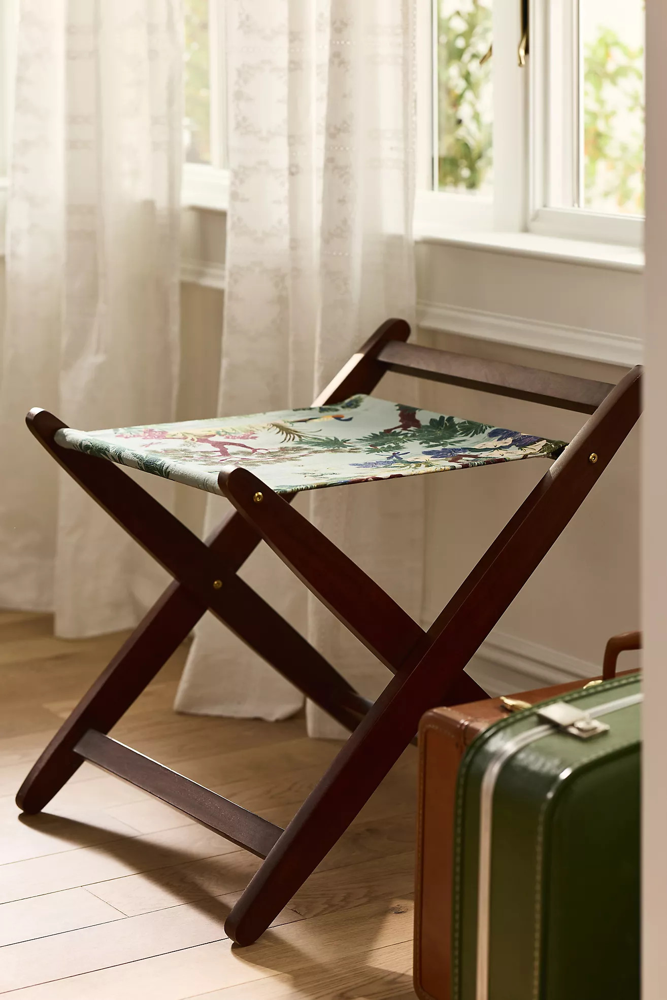 Printed Sling Fabric Luggage Rack | Anthropologie (US)