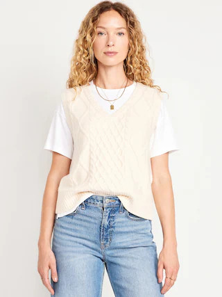 SoSoft Cable-Knit Vest | Old Navy (CA)