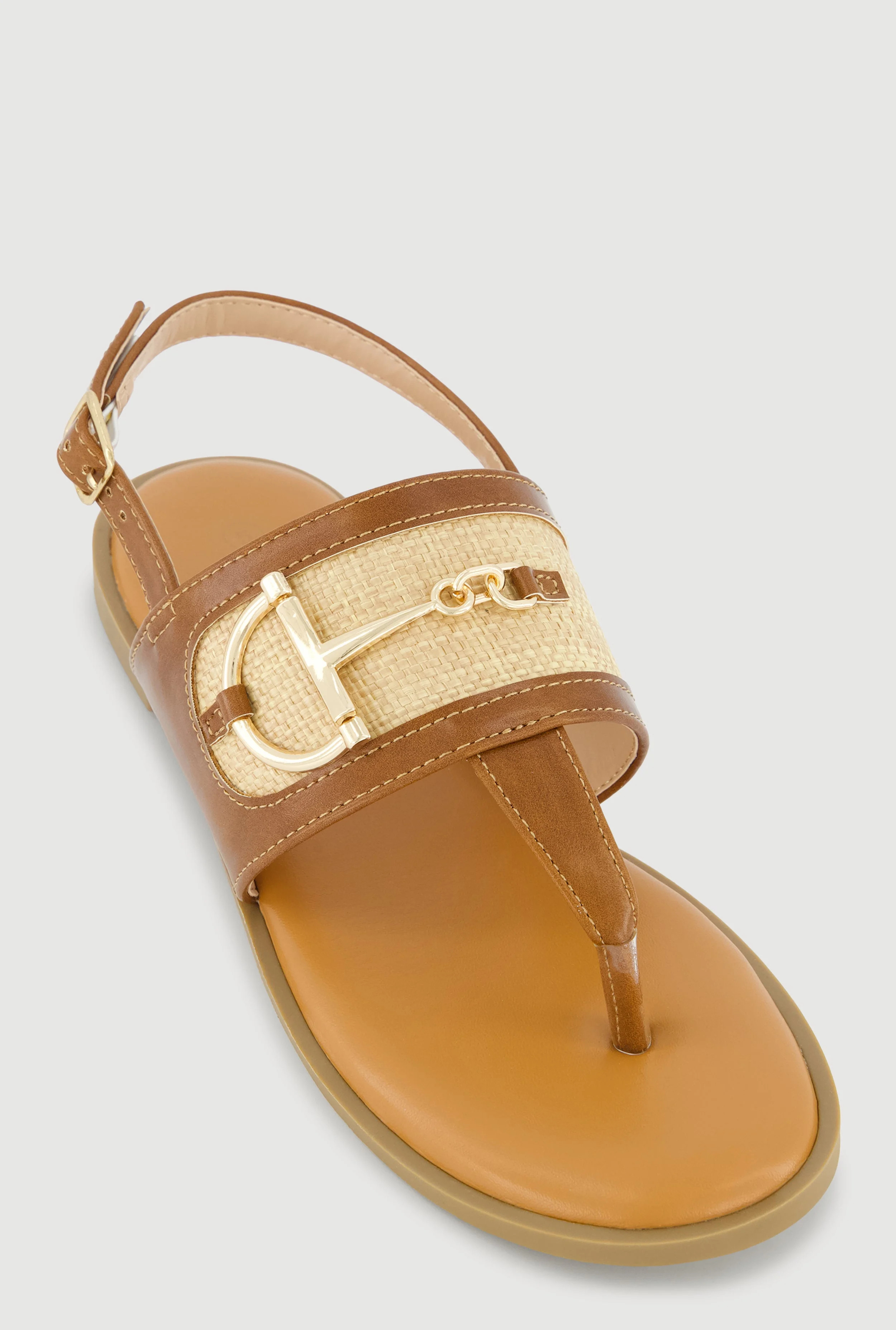 Women's Metallic Detail Ankle Strap Thong Sandals | Walmart (US)
