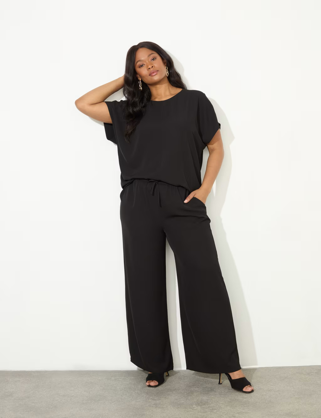 Elasticated Waist Wide Leg Trousers | Marks & Spencer (UK)