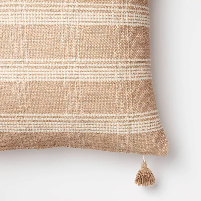 Woven Plaid Throw Pillow with Tassel Zipper - Threshold™ designed with Studio McGee | Target