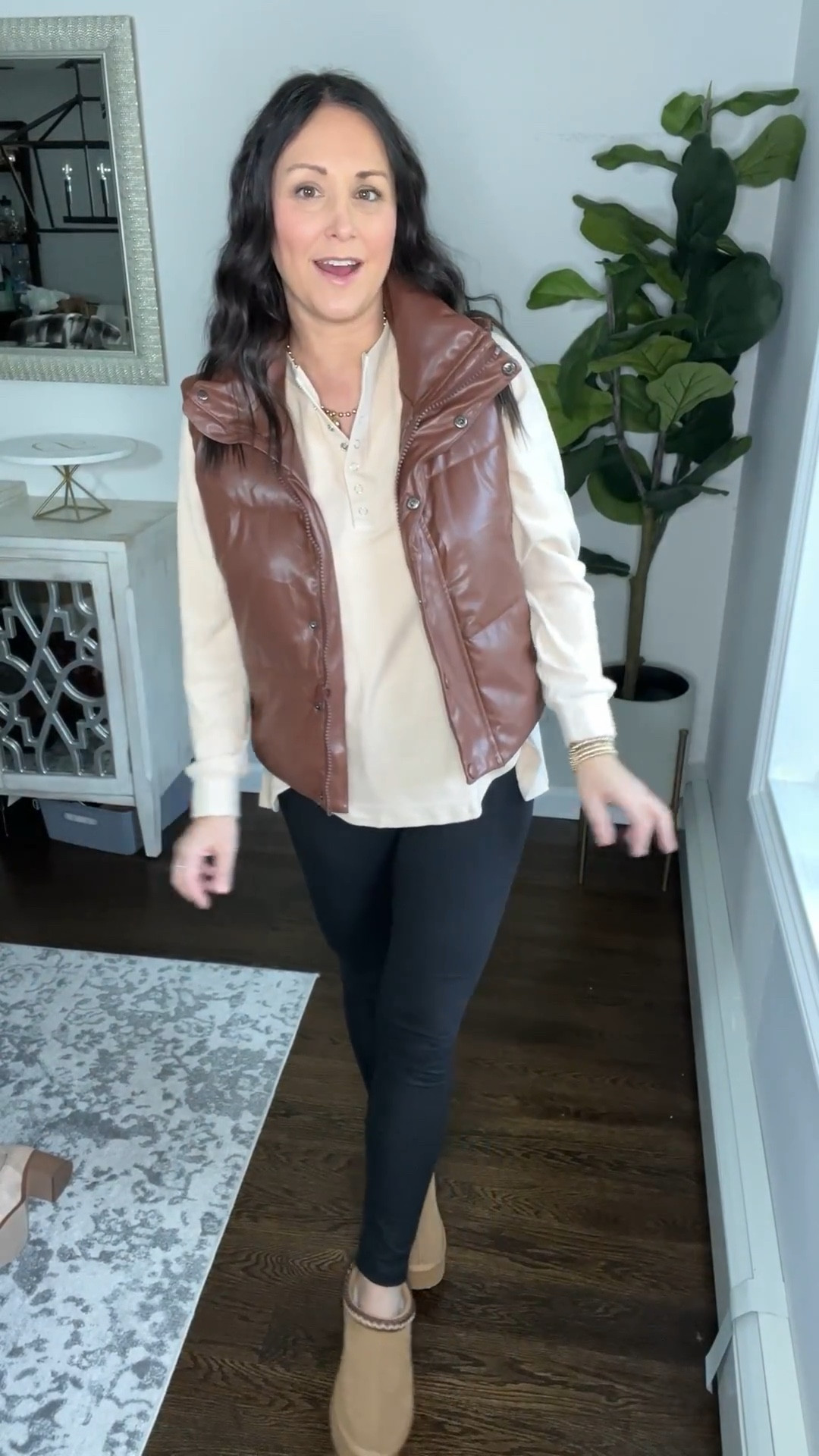 Thanksgiving outfits, part 2! Leggings, tunic and my favorite faux leather vest! 

Faux leather vest, tunic top, leggings outfit, last minute Thanksgiving outfits, fall fashion, petite style, mom outfit ideas, fall style 

#LTKCyberWeek #LTKSeasonal #LTKOver40
