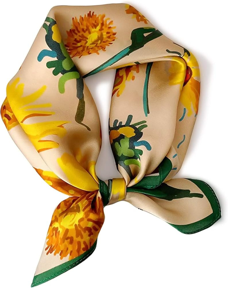 PoeticEHome 100% Mulberry Silk Neck Scarf 21"x21" Small Square Scarfs for Women Gift Packed | Amazon (US)