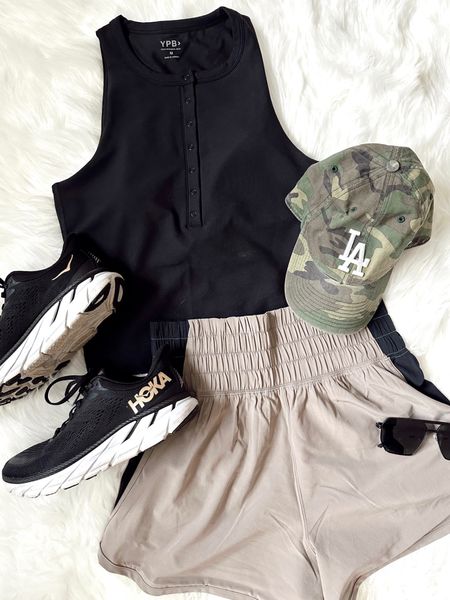 new workout set from @abercrombie - I order a M in the top and a S in shorts. Hat & sunnies from Amazon. Linked similar sneakers!

#LTKunder50 #LTKfit #LTKstyletip