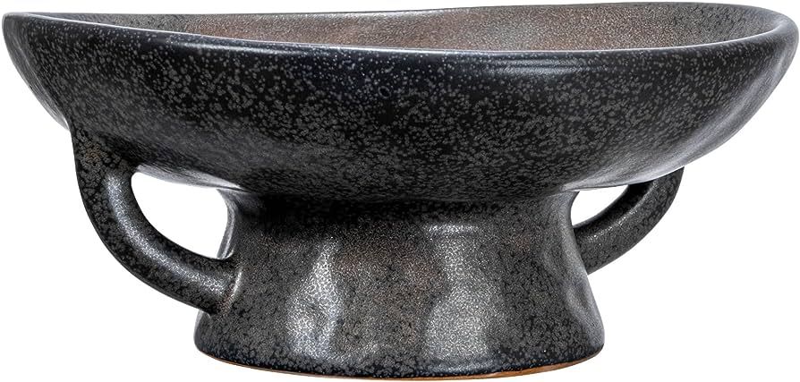Creative Co-Op Stoneware Handle and Base, Black Reactive Glaze Bowl | Amazon (US)