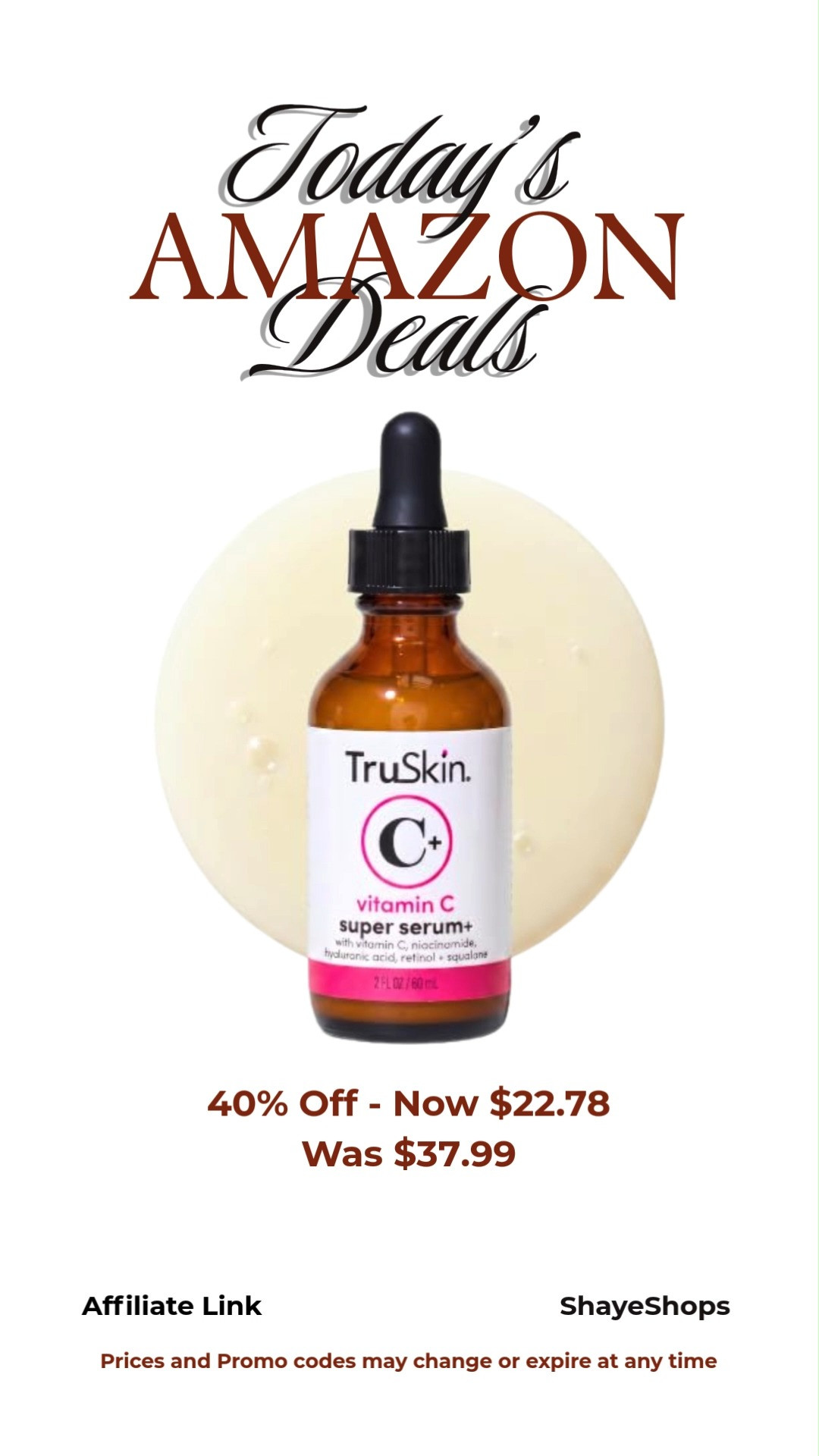TruSkin Vitamin C Super Serum for Face, 5 Skin Benefits, Vitamin C, Retinol, Niacinamide, Hyaluronic Acid and Squalane to brighten, firm, smooth, hydrate, and refine skin, amazon beauty finds, today's deals, early prime deal, on sale 

 #LTKSaleAlert #LTKBeauty