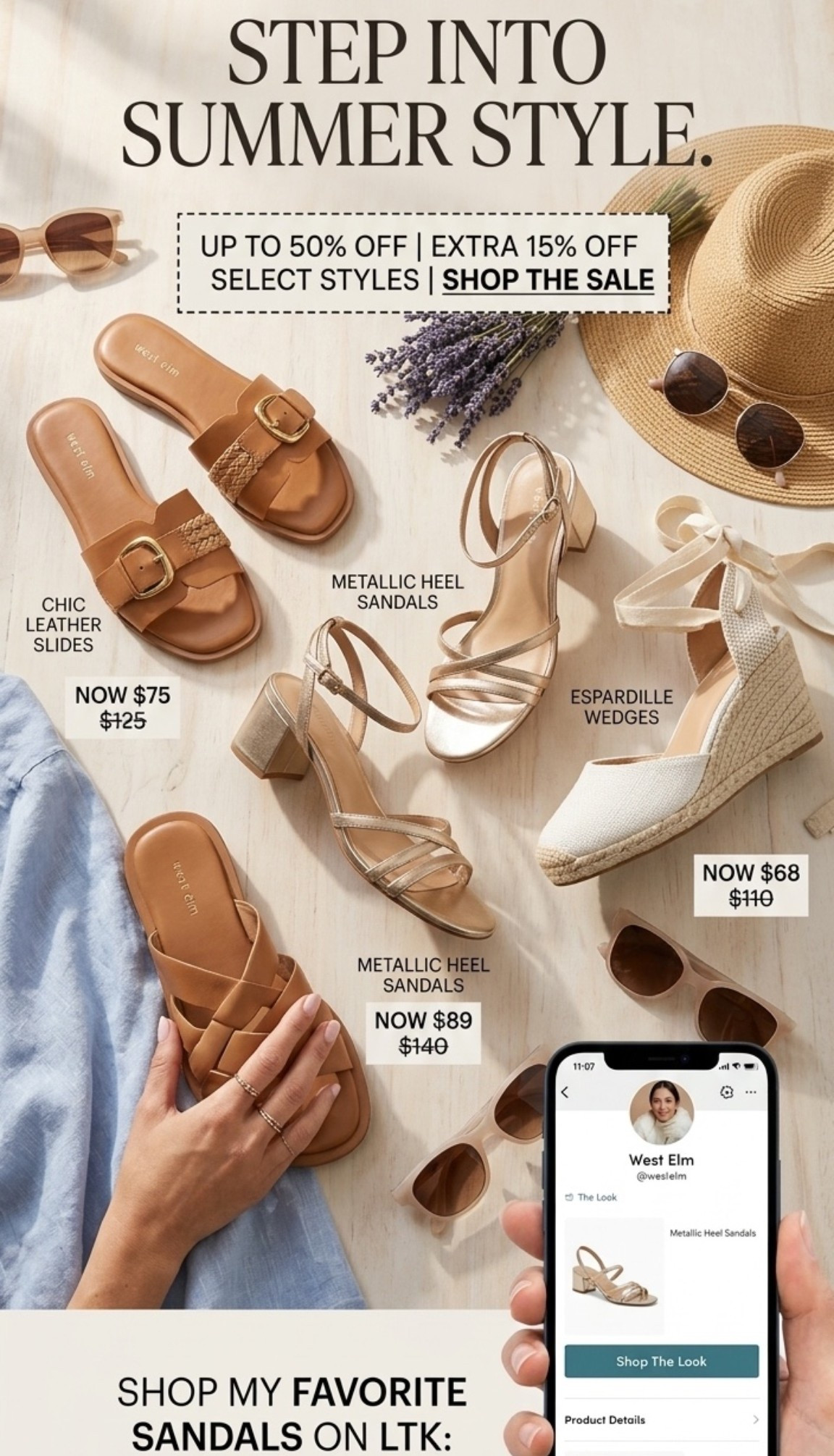 The warm weather is officially here, and it’s time to upgrade your footwear collection. I’ve put together the ultimate summer sandal curation featuring the perfect balance of comfort, luxury aesthetics, and effortless style. From chic leather slides for everyday wear to stunning metallic block heels and classic espadrille wedges, these are the pairs you’ll be reaching for all season long. Best of all? Select styles are currently on major sale!