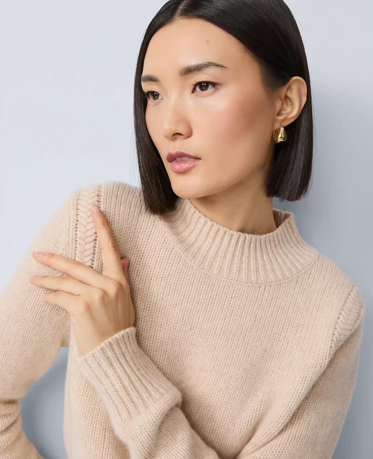 Cashmere Mock Neck Sweater | Ann Taylor