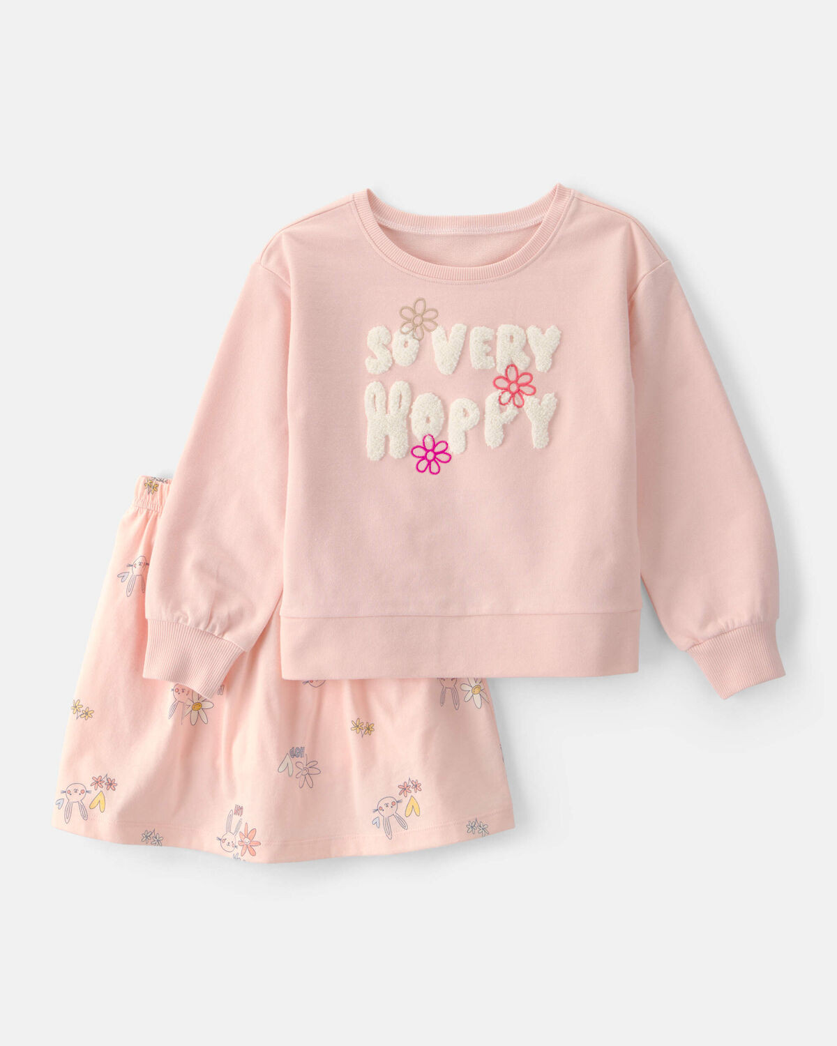 Girls 2-Piece Bunny French Terry Pullover & Skort Set - Pink | Carter's | Carter's Inc